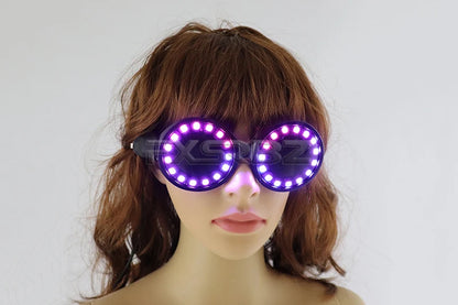 Full Color LED Glasses Rainbow Neon Light Glasses USB Port Rezz Luminous Goggles Sunglasses Carnival EDM Show Lighting Props