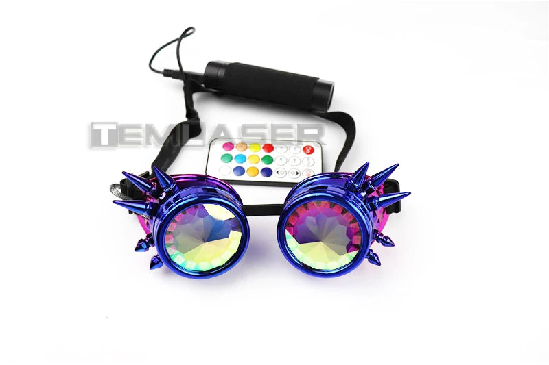 Pixel Pro LED Goggles Kaleidoscope Lenses Over 350 Modes Intense Lights EDM DJ Rave Costume Party SunGlasses Halloween