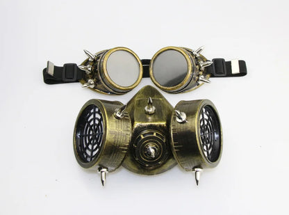 Mixed Metallic Piton Respirator & Goggles Set