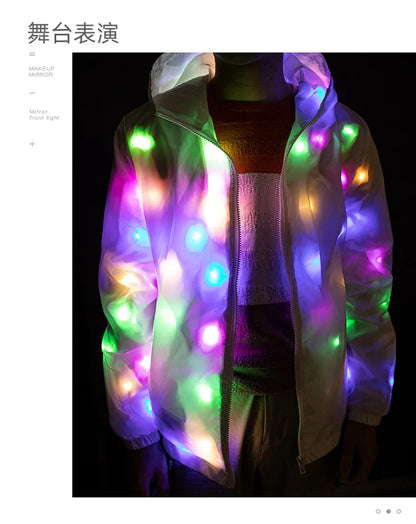 LED Lighting Coat Luminous Costume Creative Waterproof Clothes Dancing LED Lights Coat Christmas Party Clothes