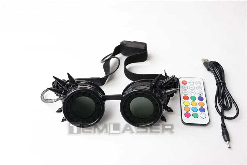 Pixel Pro LED Goggles Kaleidoscope Lenses Over 350 Modes Intense Lights EDM DJ Rave Costume Party SunGlasses Halloween