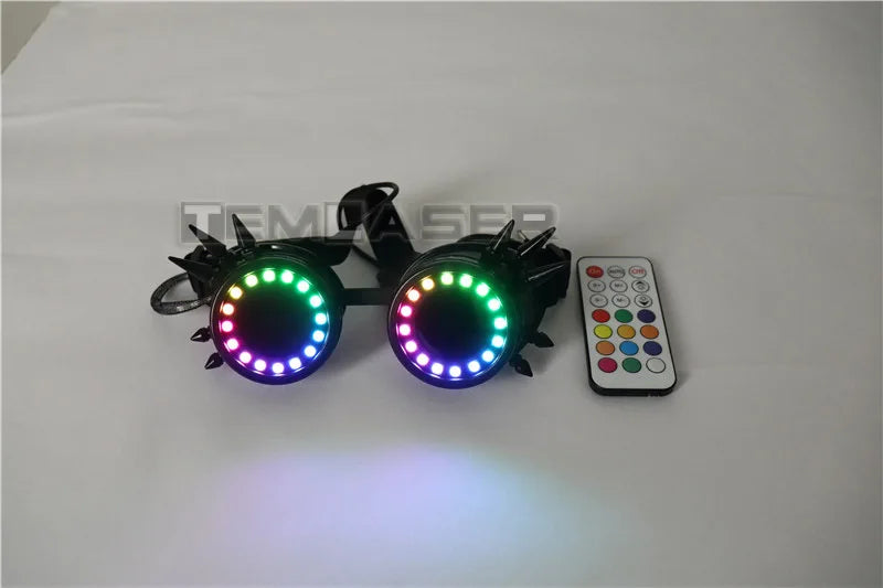 Pixel Pro LED Goggles Kaleidoscope Lenses Over 350 Modes Intense Lights EDM DJ Rave Costume Party SunGlasses Halloween