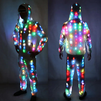 LED Lighting Coat Luminous Costume Creative Waterproof Clothes Dancing LED Lights Coat Christmas Party Clothes