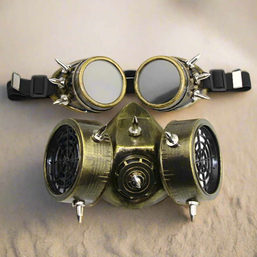 Mixed Metallic Piton Respirator & Goggles Set