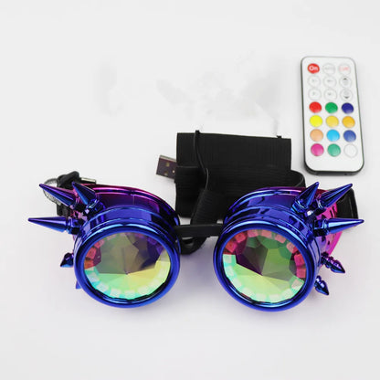 Pixel Pro LED Goggles Kaleidoscope Lenses Over 350 Modes Intense Lights EDM DJ Rave Costume Party SunGlasses Halloween