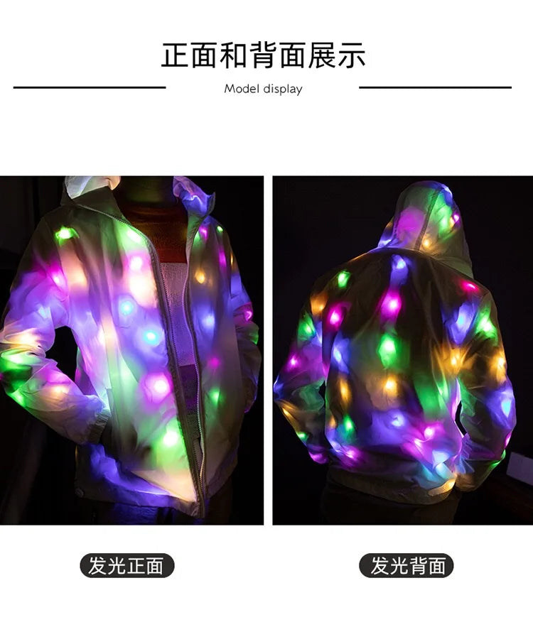 LED Lighting Coat Luminous Costume Creative Waterproof Clothes Dancing LED Lights Coat Christmas Party Clothes