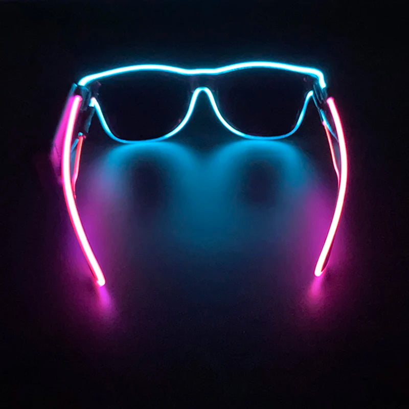 Wireless LED Glasses Party Light up Glasses Neon Party Flashing Glasses EL Wire Glowing Glow Sunglasses Bright Light Supplies