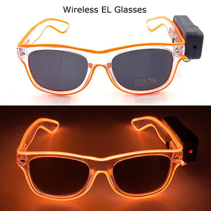 Wireless LED Glasses Party Light up Glasses Neon Party Flashing Glasses EL Wire Glowing Glow Sunglasses Bright Light Supplies