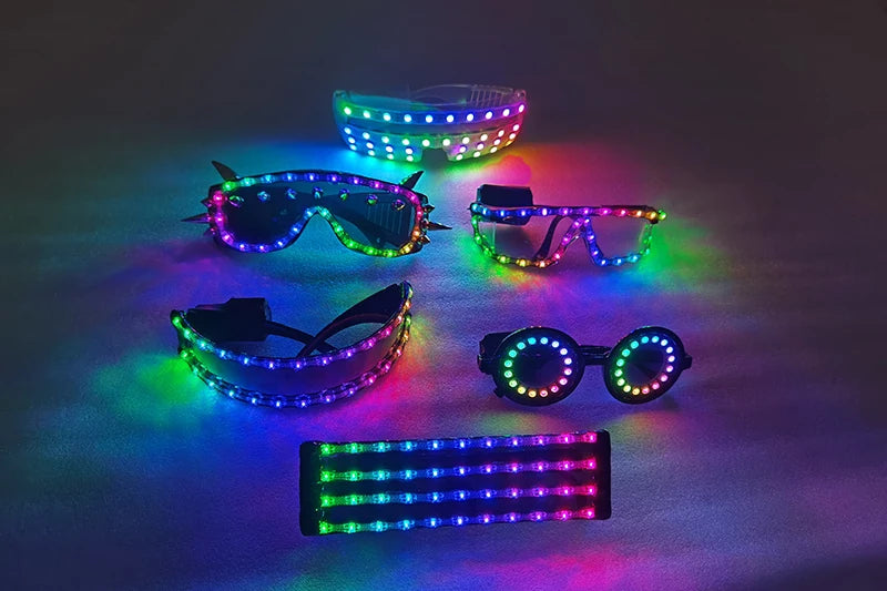 Full color remote control Burst Flashing LED Glow Glasses LED Glasses Rivet Punk Glasses Laser Glasses For Chirstmas Party