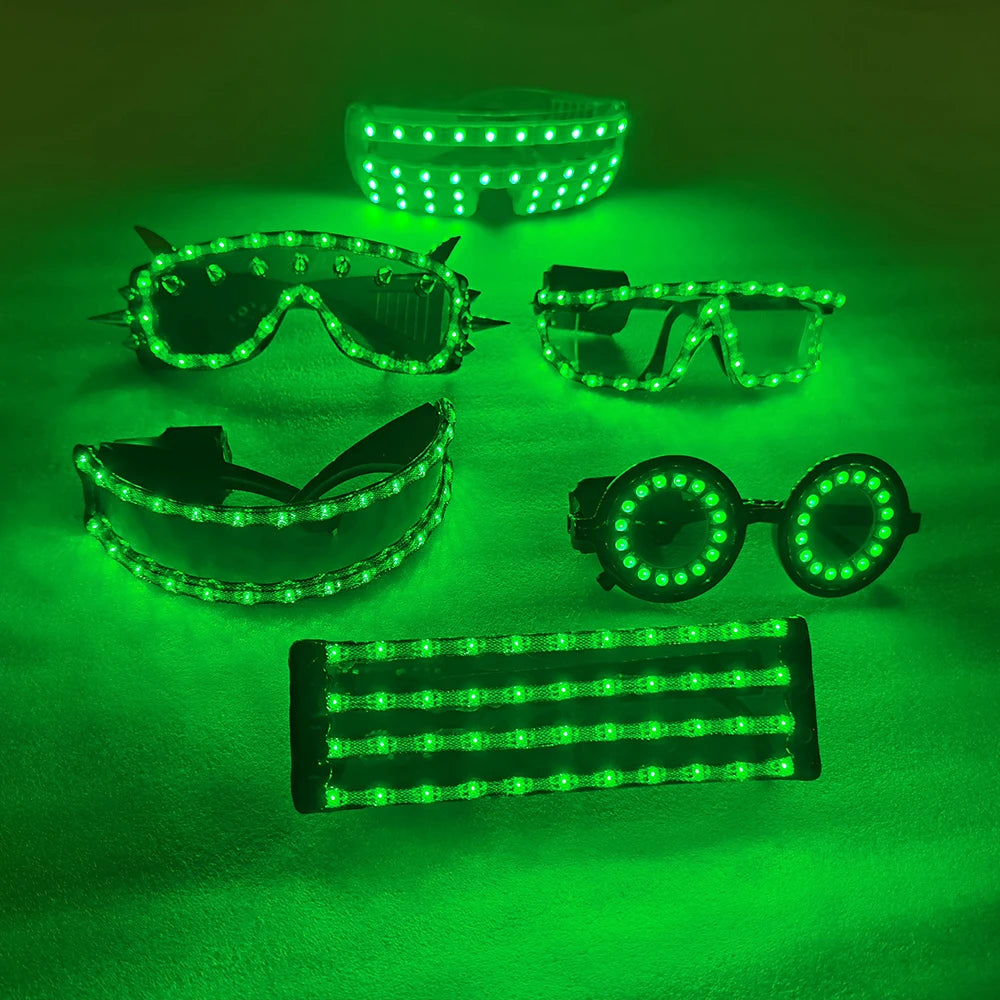 Full color remote control Burst Flashing LED Glow Glasses LED Glasses Rivet Punk Glasses Laser Glasses For Chirstmas Party