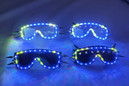 Full Color Remote Control  LED Glasses Pixel Laser Goggles Light Up Rave Costume Party Decor DJ SunGlasses