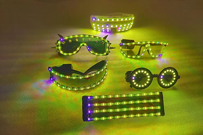 Full color remote control Burst Flashing LED Glow Glasses LED Glasses Rivet Punk Glasses Laser Glasses For Chirstmas Party