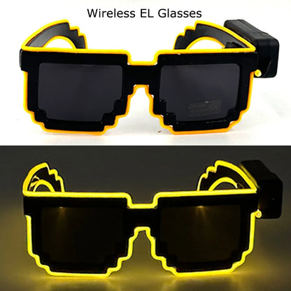 Wireless LED Glasses Party Light up Glasses Neon Party Flashing Glasses EL Wire Glowing Glow Sunglasses Bright Light Supplies