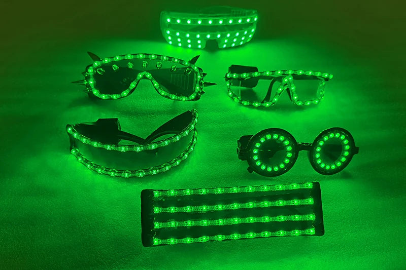 Full color remote control Burst Flashing LED Glow Glasses LED Glasses Rivet Punk Glasses Laser Glasses For Chirstmas Party