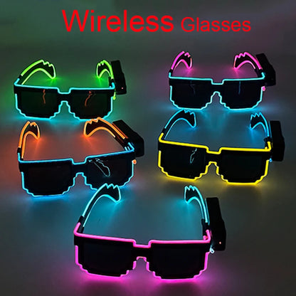 Wireless LED Glasses Party Light up Glasses Neon Party Flashing Glasses EL Wire Glowing Glow Sunglasses Bright Light Supplies