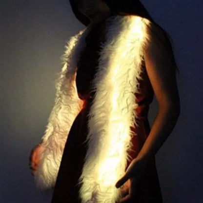 LED luminous scarf, plush scarf, winter warmth, luminous clothing, novel and creative flash neckband in the bar