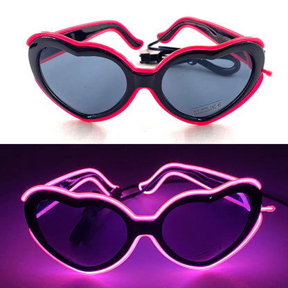 Glow Heart Shaded Glasses