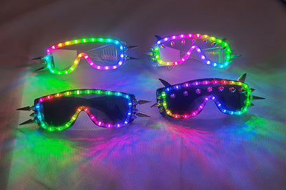 Full Color Remote Control  LED Glasses Pixel Laser Goggles Light Up Rave Costume Party Decor DJ SunGlasses