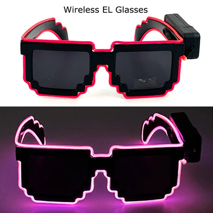 Wireless LED Glasses Party Light up Glasses Neon Party Flashing Glasses EL Wire Glowing Glow Sunglasses Bright Light Supplies