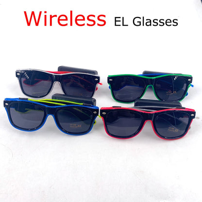 Wireless LED Glasses Party Light up Glasses Neon Party Flashing Glasses EL Wire Glowing Glow Sunglasses Bright Light Supplies