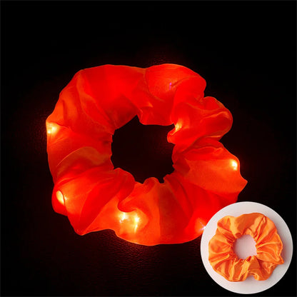 LED Luminous Scrunchies Hairband Women Glowing Elastic Hair Tie Hair Rope Girl Glow in the Dark Party Supplies Hair Accessory