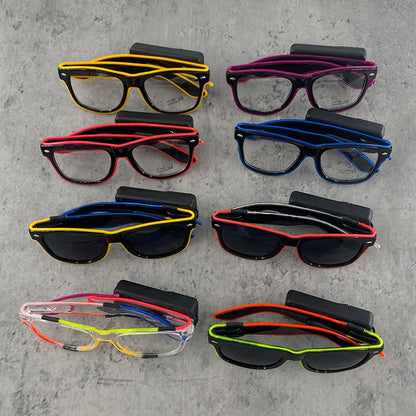 Wireless LED Glasses Party Light up Glasses Neon Party Flashing Glasses EL Wire Glowing Glow Sunglasses Bright Light Supplies