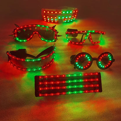 Full color remote control Burst Flashing LED Glow Glasses LED Glasses Rivet Punk Glasses Laser Glasses For Chirstmas Party