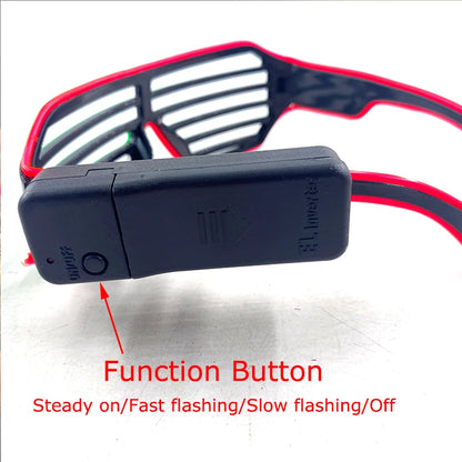 Wireless LED Glasses Party Light up Glasses Neon Party Flashing Glasses EL Wire Glowing Glow Sunglasses Bright Light Supplies