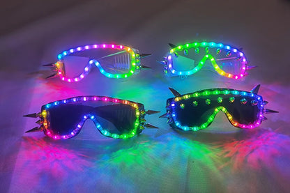 Full Color Remote Control  LED Glasses Pixel Laser Goggles Light Up Rave Costume Party Decor DJ SunGlasses