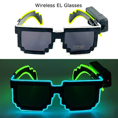 Wireless LED Glasses Party Light up Glasses Neon Party Flashing Glasses EL Wire Glowing Glow Sunglasses Bright Light Supplies