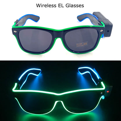 Wireless LED Glasses Party Light up Glasses Neon Party Flashing Glasses EL Wire Glowing Glow Sunglasses Bright Light Supplies