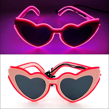 Glow Heart Shaded Glasses