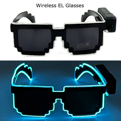 Wireless LED Glasses Party Light up Glasses Neon Party Flashing Glasses EL Wire Glowing Glow Sunglasses Bright Light Supplies