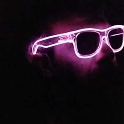 Wireless LED Glasses Party Light up Glasses Neon Party Flashing Glasses EL Wire Glowing Glow Sunglasses Bright Light Supplies