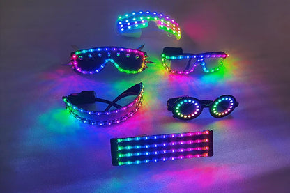 Full color remote control Burst Flashing LED Glow Glasses LED Glasses Rivet Punk Glasses Laser Glasses For Chirstmas Party