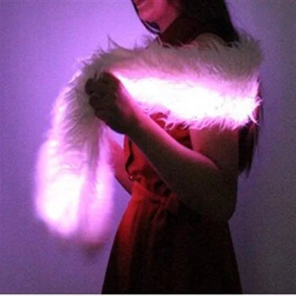 LED luminous scarf, plush scarf, winter warmth, luminous clothing, novel and creative flash neckband in the bar