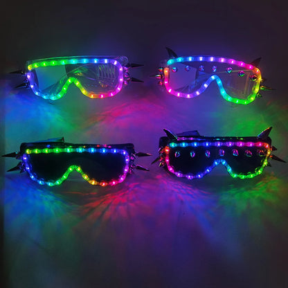 Full Color Remote Control  LED Glasses Pixel Laser Goggles Light Up Rave Costume Party Decor DJ SunGlasses