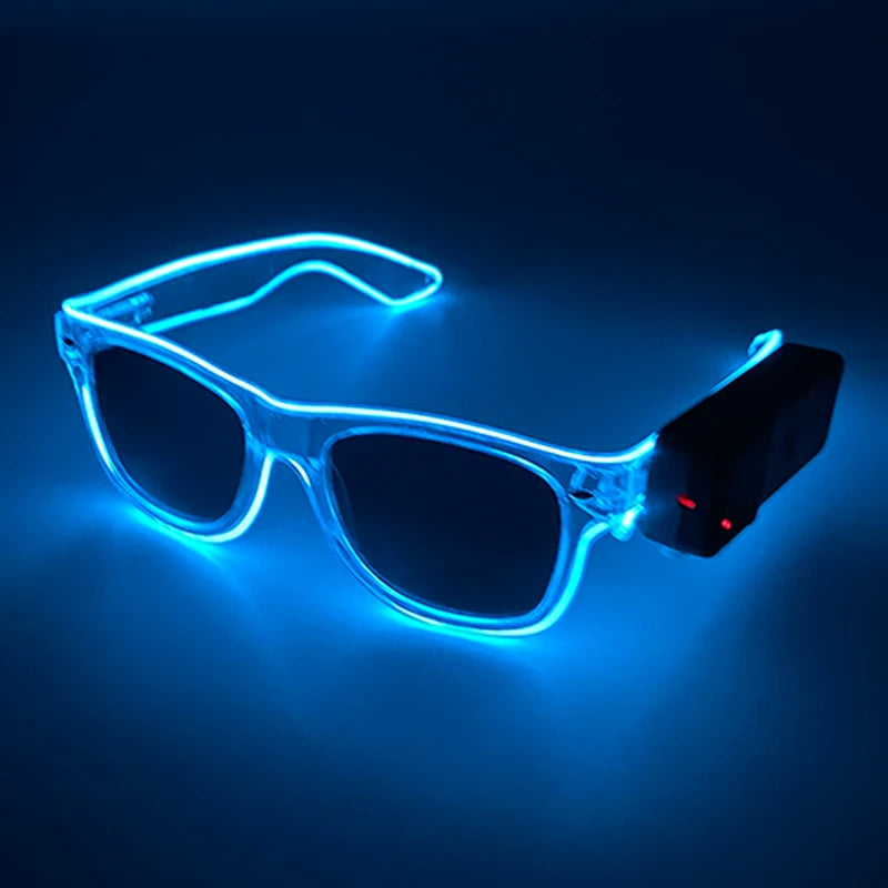 Wireless LED Glasses Party Light up Glasses Neon Party Flashing Glasses EL Wire Glowing Glow Sunglasses Bright Light Supplies