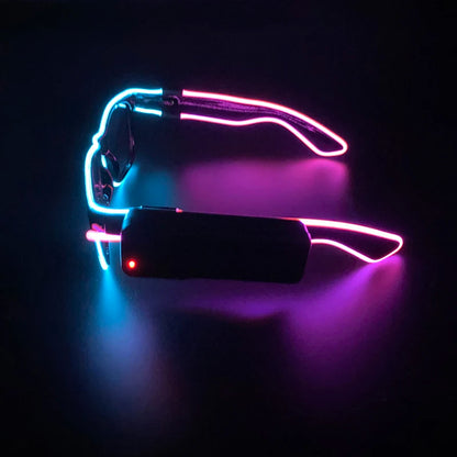 Wireless LED Glasses Party Light up Glasses Neon Party Flashing Glasses EL Wire Glowing Glow Sunglasses Bright Light Supplies