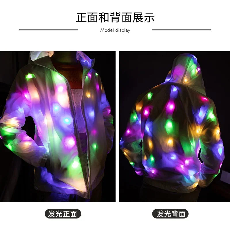 LED Lighting Coat Luminous Costume Creative Waterproof Clothes Dancing LED Lights Coat Christmas Party Clothes