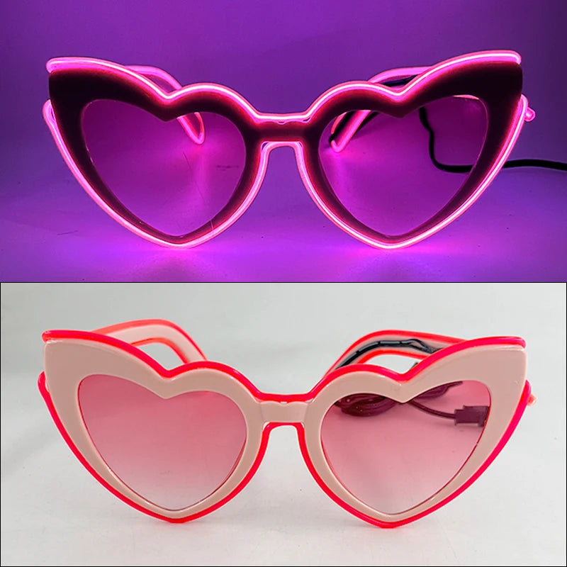 Glow Heart Shaded Glasses