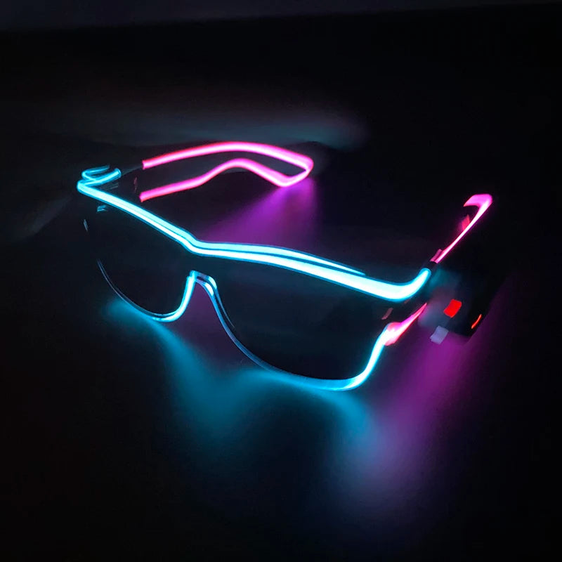 Wireless LED Glasses Party Light up Glasses Neon Party Flashing Glasses EL Wire Glowing Glow Sunglasses Bright Light Supplies