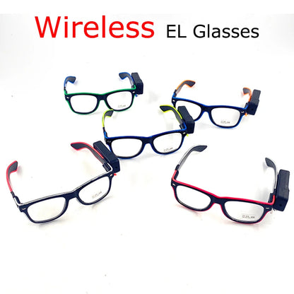 Wireless LED Glasses Party Light up Glasses Neon Party Flashing Glasses EL Wire Glowing Glow Sunglasses Bright Light Supplies