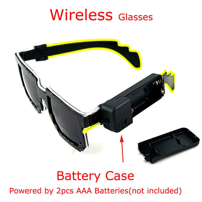 Wireless LED Glasses Party Light up Glasses Neon Party Flashing Glasses EL Wire Glowing Glow Sunglasses Bright Light Supplies