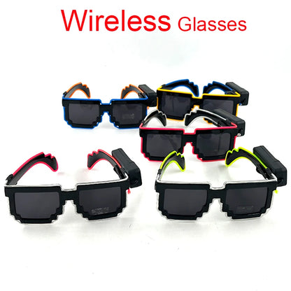 Wireless LED Glasses Party Light up Glasses Neon Party Flashing Glasses EL Wire Glowing Glow Sunglasses Bright Light Supplies