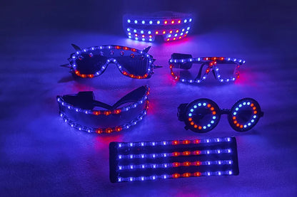 Full color remote control Burst Flashing LED Glow Glasses LED Glasses Rivet Punk Glasses Laser Glasses For Chirstmas Party