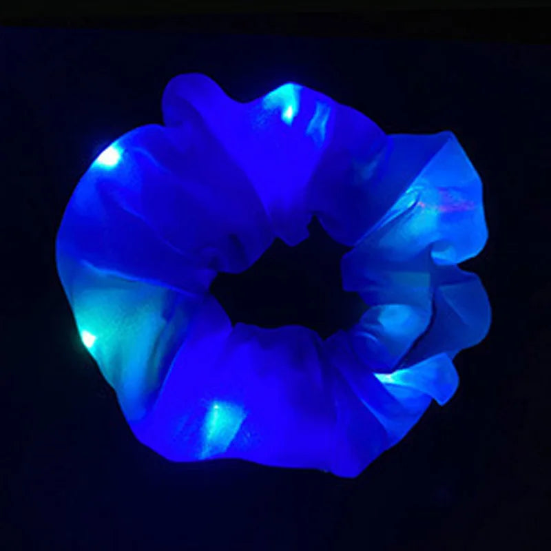 Popular Flashing Light Up Girls Hair Tie LED Luminous Scrunchies Headwear Women Scrunchy Hair Rope Hairband Accessories