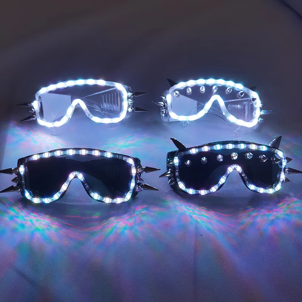 Full Color Remote Control  LED Glasses Pixel Laser Goggles Light Up Rave Costume Party Decor DJ SunGlasses